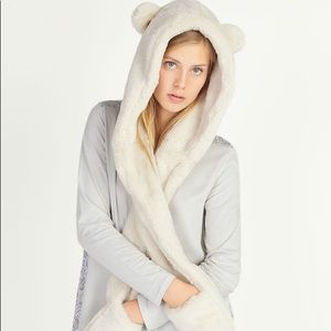 Oysho Plush Hat Scarf